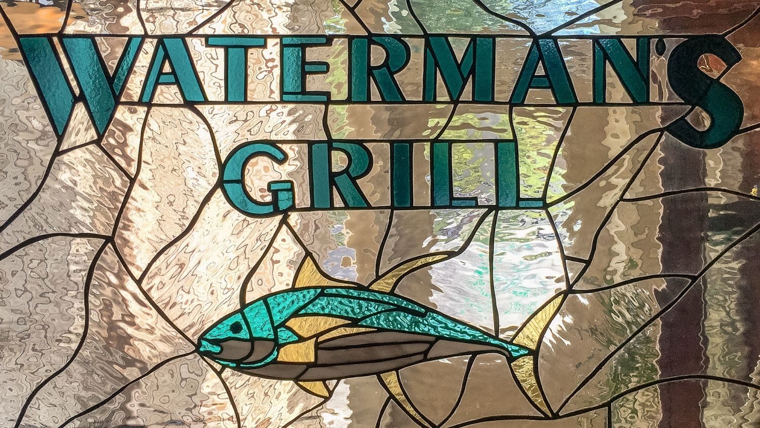 Waterman's Grill stained glass interior